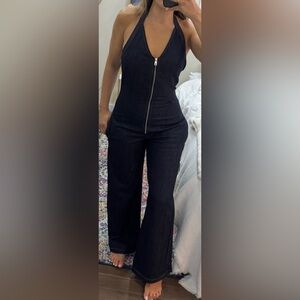 Zara Denim halter jumpsuit